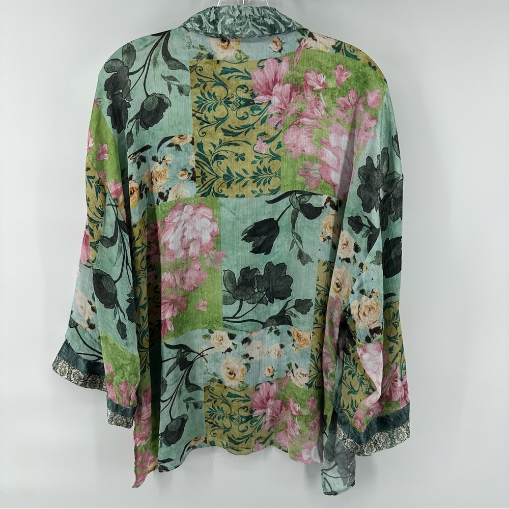 Zara Oversized Floral Patchwork Button Up Blouse … - image 6